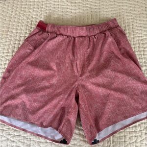 Lululemon Athletica Heathered Red 5” Pace Breaker Lined M